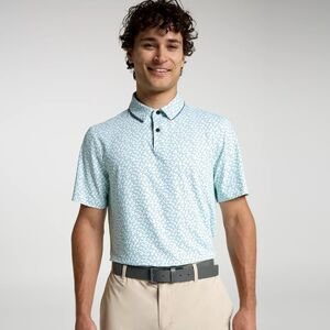 VRST Men's Golf Pivot Printed Polo - Color: Hex Geo Mint